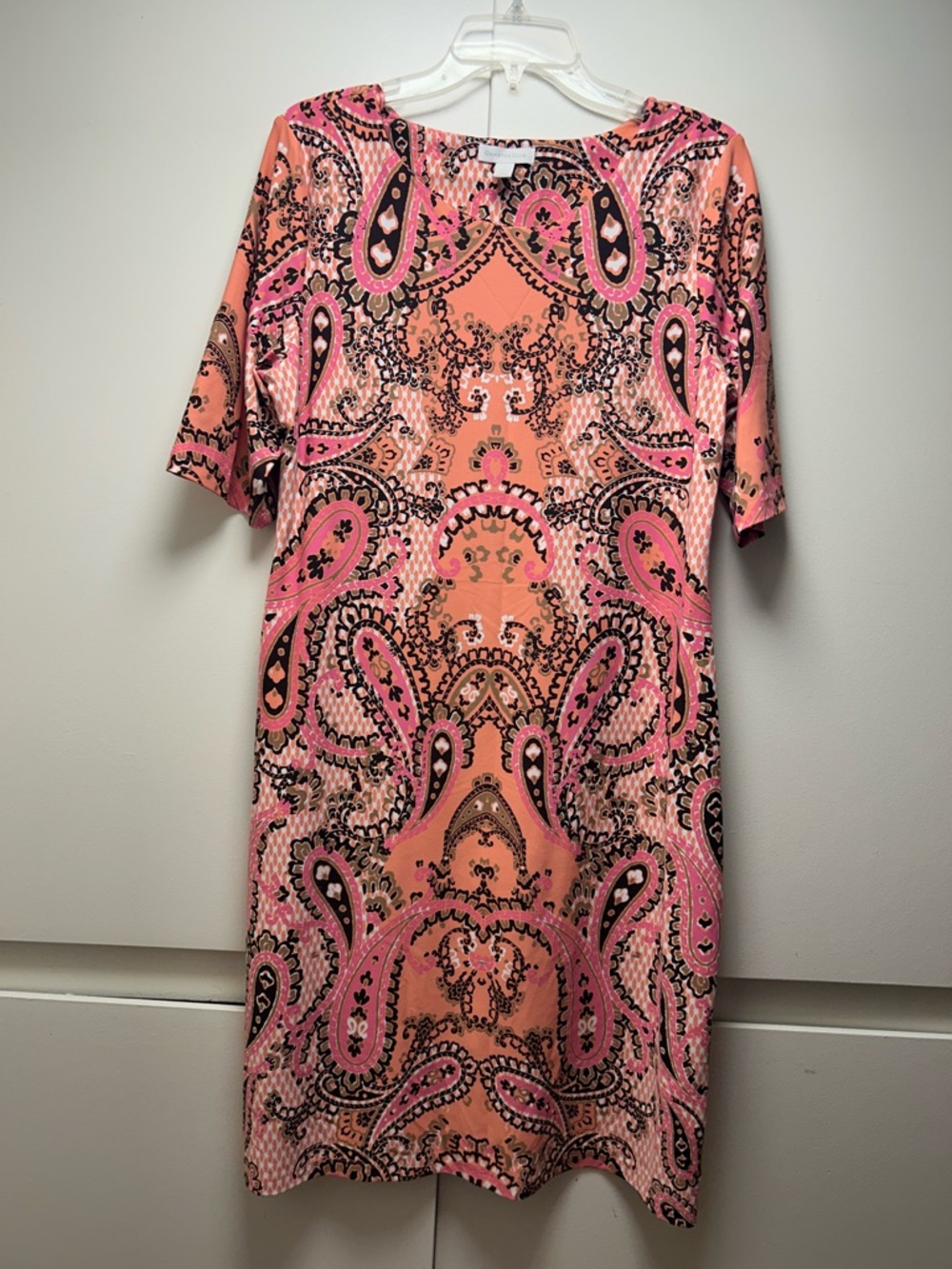 Pink & Peach Paisley Shift Dress